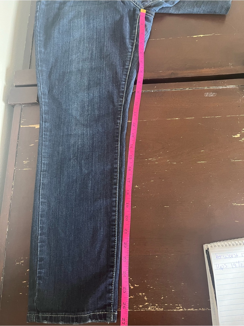 Pre-Owned Women's Simply Vera Vera Wang Dark Blue Straight-Leg Jeans Size 14P - Picture 7 of 8